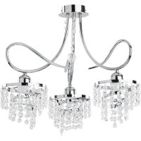 Deckenlampe Kristall Metall 47 cm Chrom E14 3-flammig Modern
