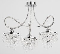 Deckenlampe Kristall Metall 47 cm Chrom E14 3-flammig Modern