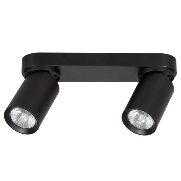 Deckenleuchte Metall Schwarz 2-flammig verstellbar B: 26 cm