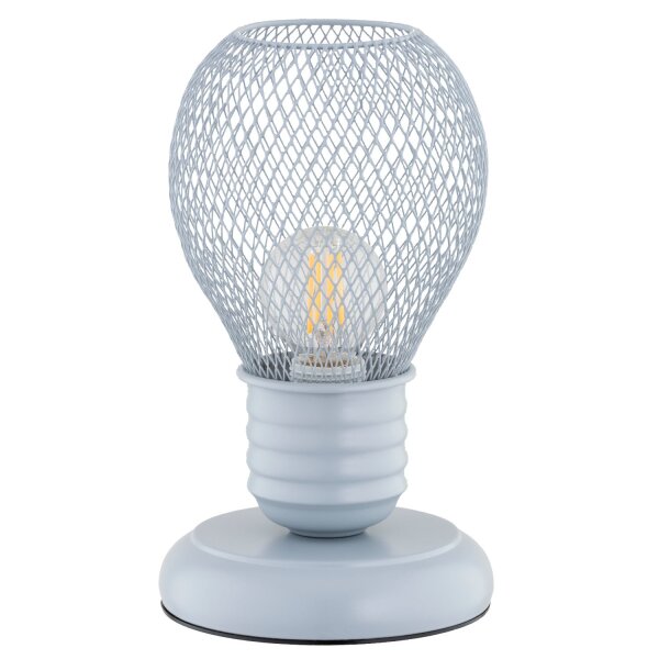 Tischlampe Kinder Grau Metall E14 21 cm Drahtschirm