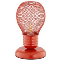Tischleuchte Kinder Metall Rot 21 cm E14 Käfigschirm