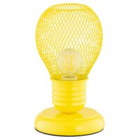 Tischlampe Kinderzimmer Gelb Metall 21 cm E14 Drahtschirm