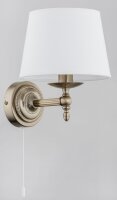 Wandleuchte E14 27 cm hoch Metall Stoff Gold Weiß...