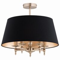 Deckenlampe Stoff Metall rund Ø 50 cm Gold Schwarz...