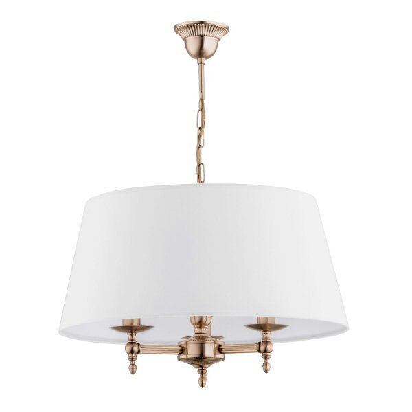 Hängeleuchte Weiß Gold Ø 50 cm E14 3-flammig Jugendstil