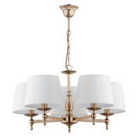 Kronleuchter Gold Weiß 64 cm Jugendstil 5x E14...