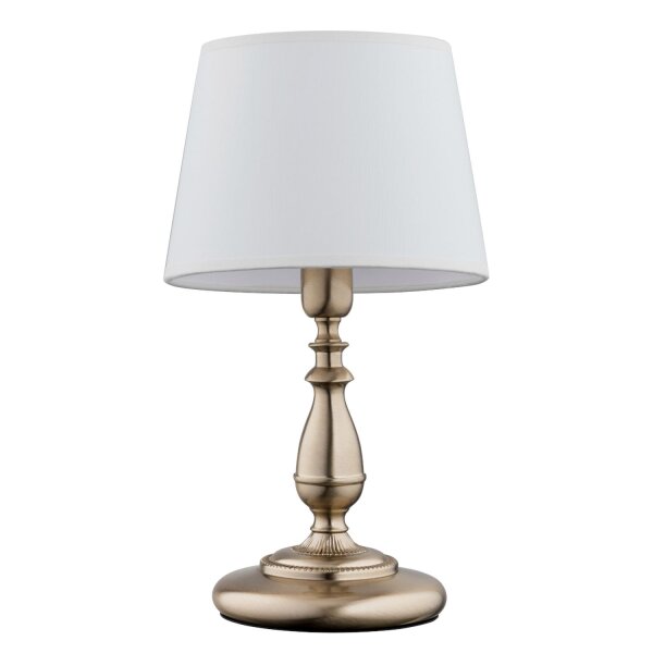 Tischleuchte E14 35 cm hoch Gold Weiß Jugendstil