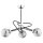 Deckenlampe Rauchglas Metall 60 cm 3-flammig Schwarz Grau