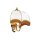 Wandlampe Rustikal 30 cm E14 Glas Metall Holz Gold Wei&szlig;