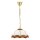 H&auml;ngelampe rund 32 cm Gold Wei&szlig; Braun Rustikal E27
