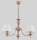 Kronleuchter 3-flammig Messing Antik Creme Jugendstil 40,8 cm
