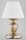 Tischleuchte Stoff Metall E14 28 cm Messing Antik Creme