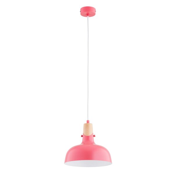 Hängeleuchte rund Ø 23 cm Pink E27 Metall Holz Retro Design