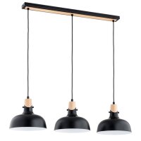 Hängelampe 3-flammig Schwarz Retro Design 85 cm E27