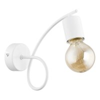 Wandlampe Wei&szlig; Metall H: 22 cm E27 Retro Design