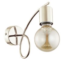 Wandlampe Metall Gold Retro 22 cm E27 f&uuml;r...