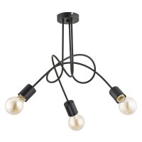 Deckenlampe Metall Schwarz 3-flammig E27 48 cm Retro