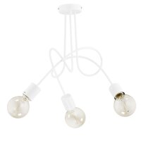 Deckenleuchte Wei&szlig; Metall 48 cm 3-flammig E27 Retro...