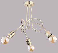 Deckenleuchte Retro Metall 48 cm Gold 3-flammig E27