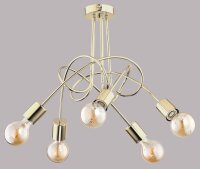 Deckenlampe Metall E27 5-flammig Gold Retro 50 cm