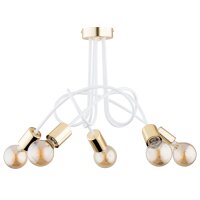 Deckenleuchte Metall 55 cm Wei&szlig; Gold Retro...