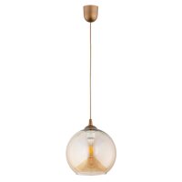 Hängelampe Rauchglas E27 rund Ø 25 cm Gold Retro