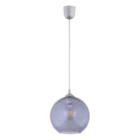 Hängeleuchte Kugel D: 25 cm Rauchglas Graphit E27 Retro