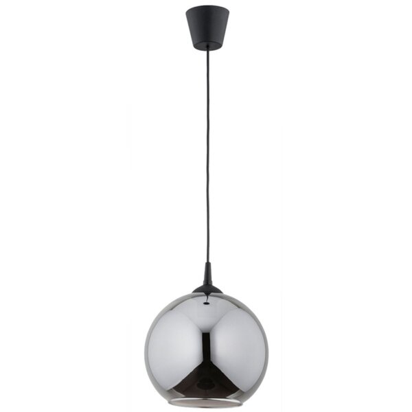 Hängelampe Schwarz Rauchglas D: 25 cm E27 Retro Hängeleuchte