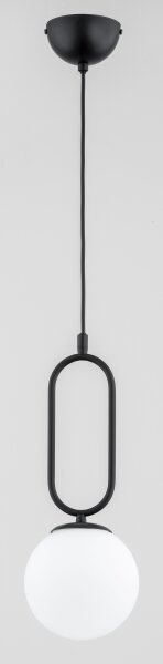 Hängeleuchte Kugelschirm 15 cm Schwarz Weiß Retro E14