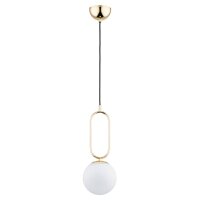 Hängelampe Glas Metall E14 15 cm Gold Weiß Retro