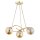 H&auml;ngeleuchte Rauchglas Metall 60 cm Gold E14 3-flammig Retro