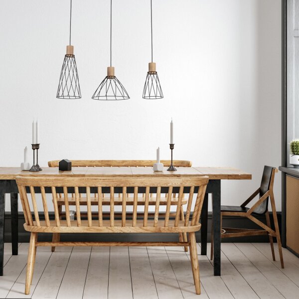 Pendelleuchte Modern Metall Schwarz 82 cm E27 Industrie