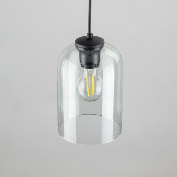 Pendelleuchte Schwarz modern B:14 cm Metall E27 Grün