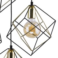Pendelleuchte Schwarz E27 53 cm modern Stahl Gold