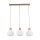 Pendelleuchte Modern Metall Holz Glas Beige 72 cm E27