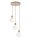 Pendelleuchte Holz Glas Metall B:43 cm E27 Beige Wei&szlig;