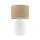Tischlampe Natur stilvoll 48 cm Glas E27 Weiß Stoff