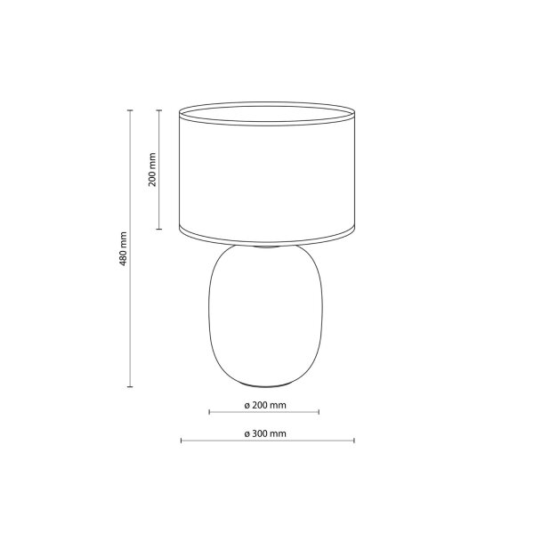Tischlampe Glas Weiß E27 48 cm elegant Stoff stilvoll