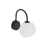 Wandleuchte Schwarz Metall B:15 cm G9 Modern Weiß Glas