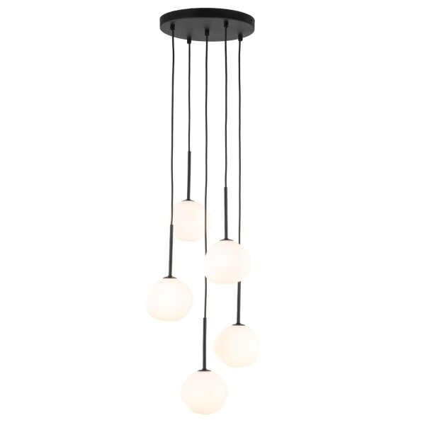 Pendelleuchte Schwarz B:37 cm Glas Metall G9 blendarm