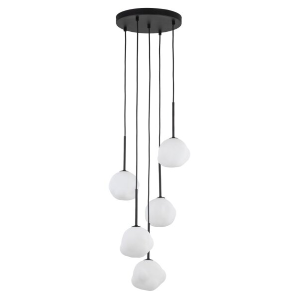 Pendelleuchte Schwarz B:37 cm Glas Metall G9 blendarm