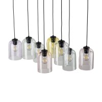 Hängelampe Wohnzimmer Glas Metall Schwarz B:78 cm E27