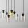 Hängelampe Wohnzimmer Glas Metall Schwarz B:78 cm E27