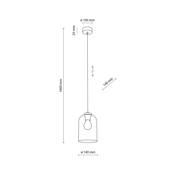 Pendelleuchte Metall Schwarz B:14 cm E27 Glas Rosa