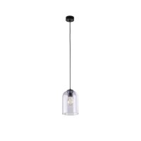Pendelleuchte Metall Schwarz B:14 cm E27 Glas Lila