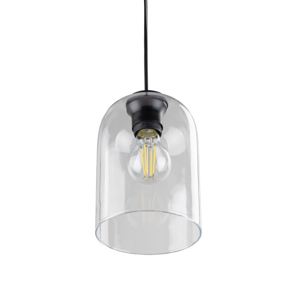 Pendelleuchte Glas Metall Transparent E27 B:14 cm