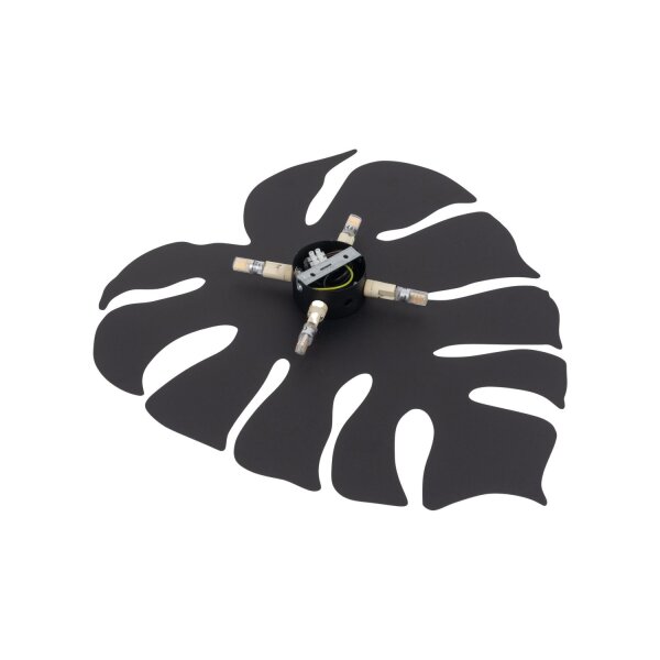 Wandleuchte 4-flammig Stahl Schwarz G9 B:49 cm