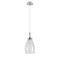 Pendelleuchte Chrom Metall B:12 cm E27 Glas Weiß