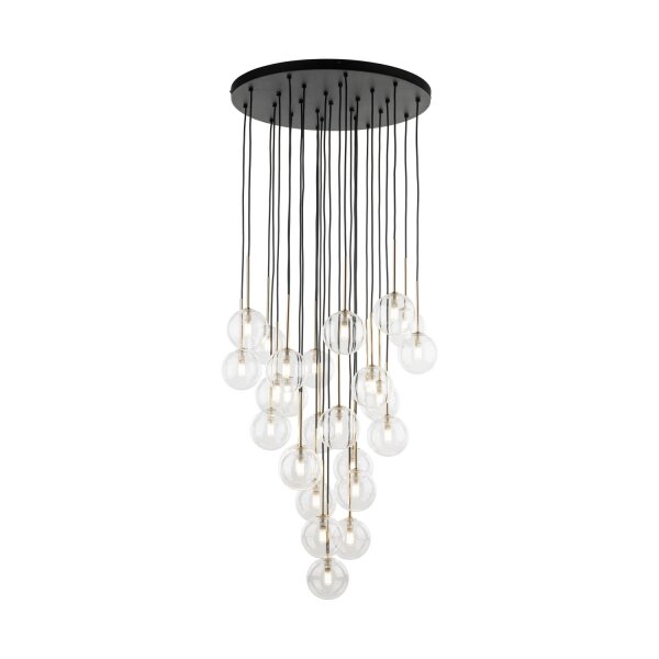 Elegante Pendelleuchte Glas B:62 cm G9 Schwarz Gold