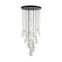 Elegante Pendelleuchte Glas B:62 cm G9 Schwarz Gold